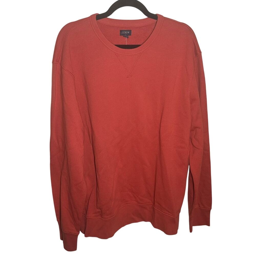 NEW J. Crew Men's‎ Garment Dyed Crewneck Sweatshirt Red Sand Orange Size XL